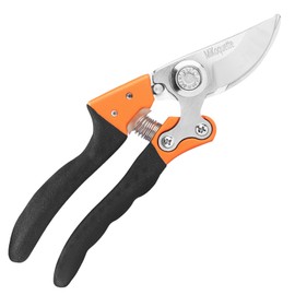 Mikoquette Pruning Shears, Premium Pruning Shears with Bypass Cutting Edge for Flowers, Shoots and Branches, Robust Handles, Max. Cutting Diameter 24 mm, Cutting Diameter: 24 mm, Orange