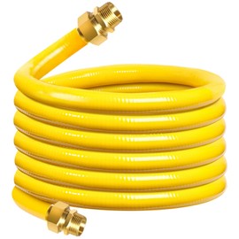 CSST Corrugated Stainless Steel Tubing 70 Ft 3/4" Flexible Natural Gas Line Pipe Propane Conversion Kit Grill Hose with Male Adapter Fittings