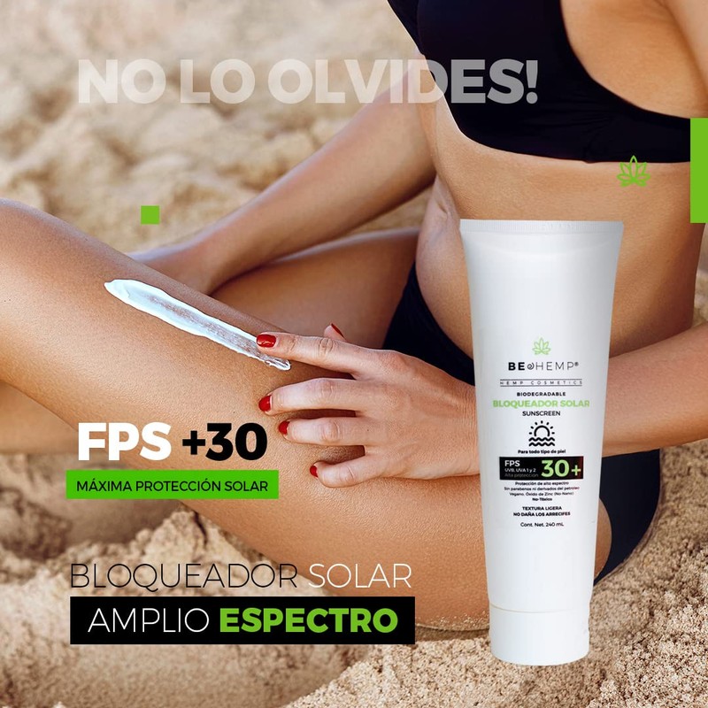 Bloqueador solar corporal protección UVA-UVB Beohemp
