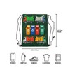 Colorful Garbage Truck Drawstring Backpack,Recycling Trash Can Dumpster Drawstring Bags