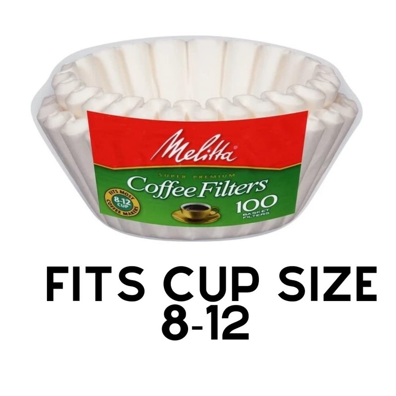 Melitta 629524 8 To 12 Cup White Coffee Basket Filters