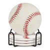 Vibiliyou Baseball Cool Pattern Coasters for Drinks Absorbent with Holder
