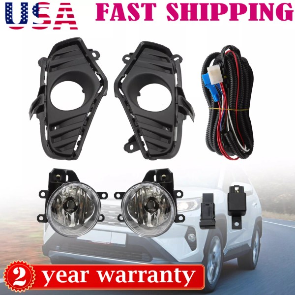 Fit For 2019-2023 Toyota RAV4 Front Bumper Driving Fog Lights