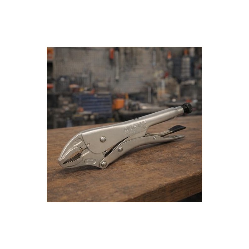 Surtek 115082 Pinza de presión cromada quijada curva de 10"