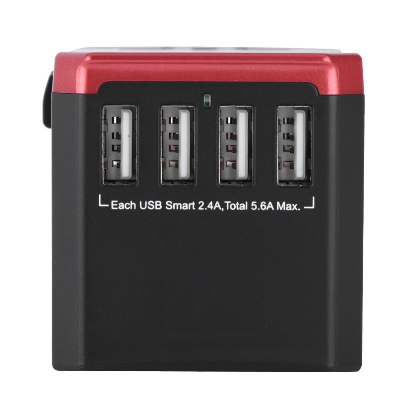 Universal Travel Adapter Plug 4 USB Ports Type C Sockets