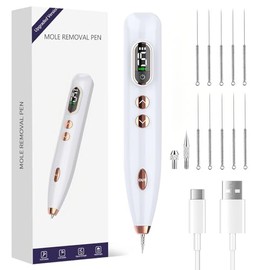 Pluma de Plasma, 15 Niveles, Dispositivo de Cuidado Facial con Tecnología de Plasma, USB Recargable, Pantalla LED, Compacto para Uso Personal y Profesional (Blanco Perla)