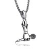 Fusamk Hip Hop Music Titanium Steel Microphone Tag Pendant 24"
