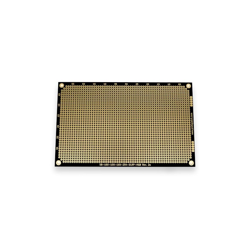 Double sided perforated grid board with round pads.