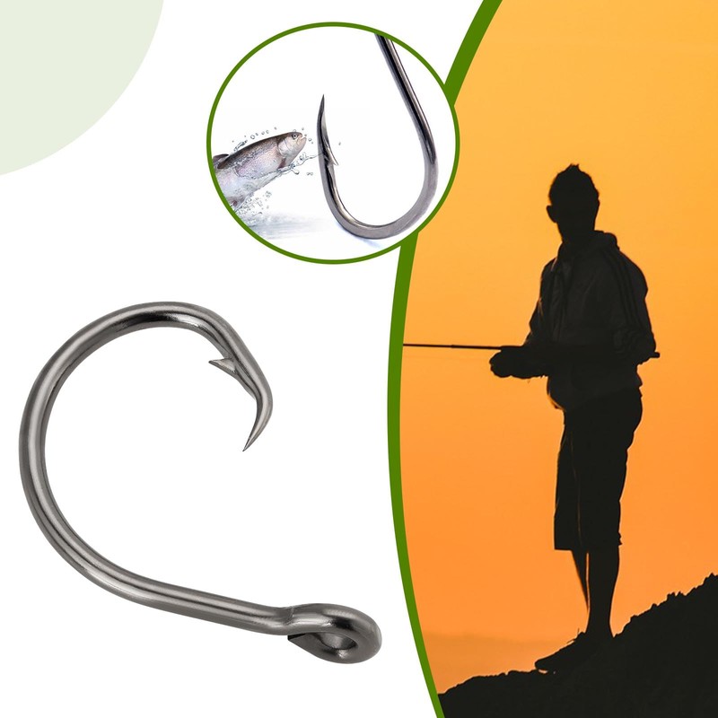 ECSiNG 10Pcs Fishing Hooks 10/0 Circle Hooks Saltwater Fishing Hooks