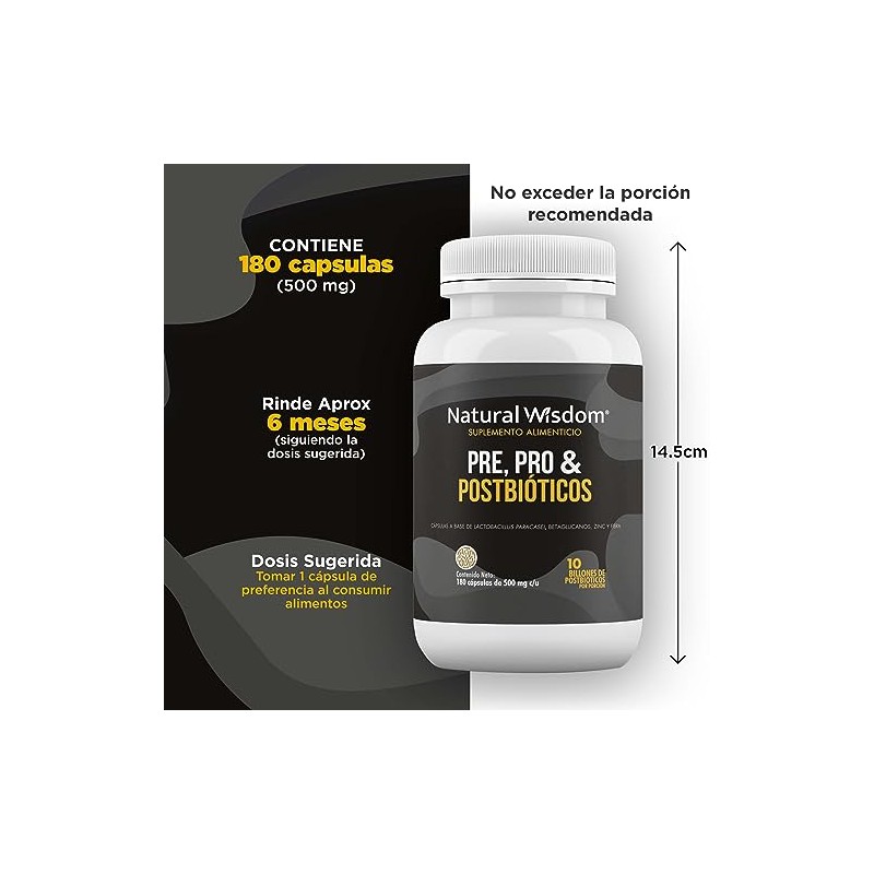 NW Pre Pro Postbioticos Prebioticos, 2 Billones Probioticos, 10 Billones