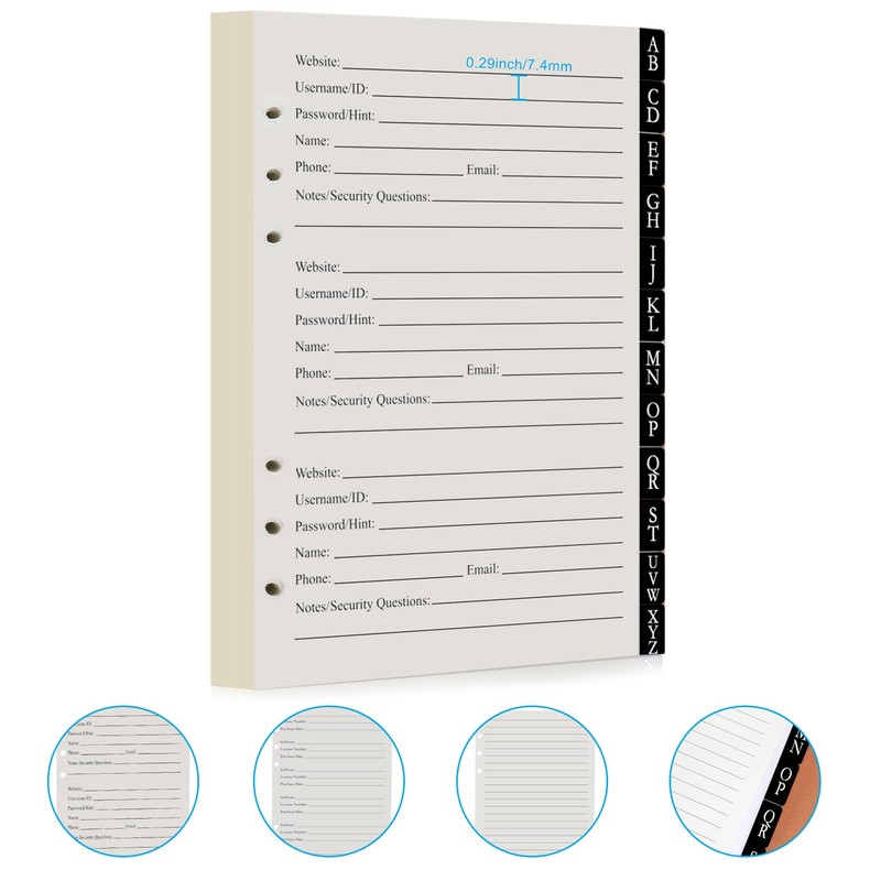 BTSFTOGET Password Book with Alphabetical Tabs & Lock, 302 Pages