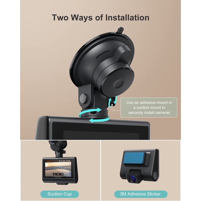iZeeker Dash Cam Front and Rear 4K+1080P, WiFi GPS Car