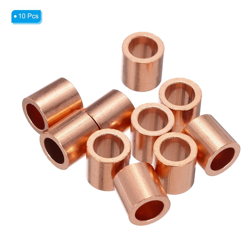 PATIKIL 10 Pack 1/4"/ 6mm Wire Rope Stop Sleeves Copper