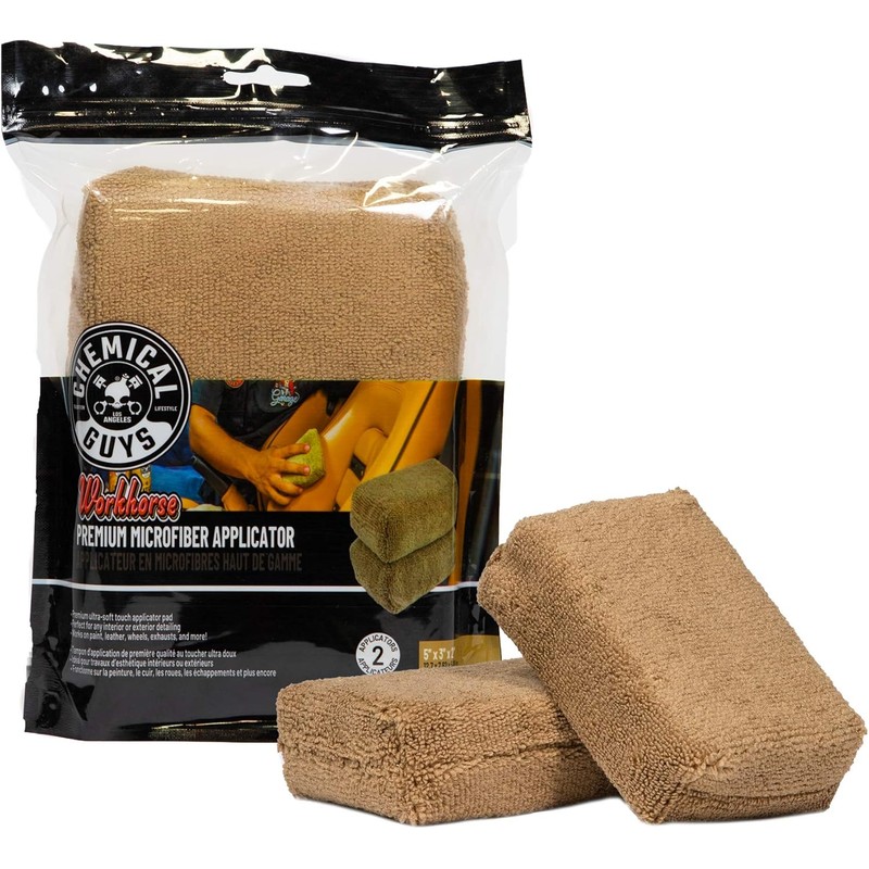 Chemical Guys Aplicador de Microfibra Workhorse MIC28402, Color Canela, Paquete