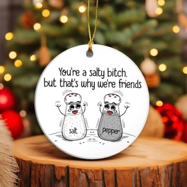 Friend Christmas Ornament | Salt and Pepper Best Friend Ornament 2024, Funny Friendship Ornament Holiday & Seasonal Decor, Friend Gift Ornament (Salt & Pepper)