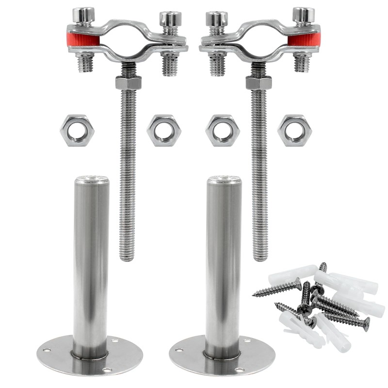 2 Pcs 1/2inch Adjustable Ceiling Support - Stainless Steel Pipe