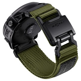 Bandletic Tactical Bands for Garmin Fenix 6X Pro Band, Quick Fit 26mm Watch Band Compatible with Fenix 8 51mm/7X/7X Pro/6X/5X/5X Plus/3/3 HR/Instinct 2X/Tactix/Enduro/Descent/Epix Pro 51mm, Army Green