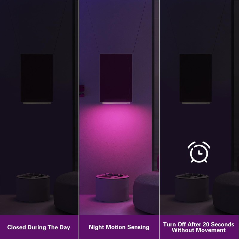 LEPOTEC Motion Sensor Cabinet Lighting,RGB LED Closet Lights Wireless USB