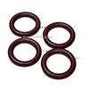 Mahogany Red Wooden Curtain Rings 35mm with Screw Eye Drapery