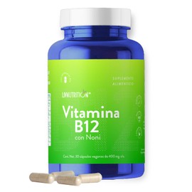 Liv Nutrition Vitamina B12 Noni 400 Cápsulas Veganas Gluten Suplemento Alimenticio Vitaminas 100 Natural Mes Rendimiento Multivitamínico Mujer Hombre
