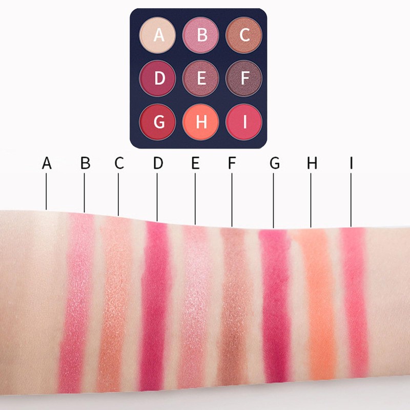 Hot Pink Eyeshadow Palette, Glitter Eye Makeup Palettes, 9 Colour