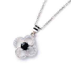 Gift From New York Necklace, Earrings, Black, Flower, Platinum-plated, Hypoallergenic, Present, Women's Brand