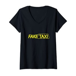Women's I'm The Fake Taxi Driver V-Neck T-Shirt, black