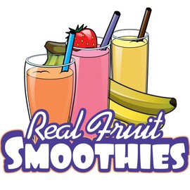 Real Fruit Smoothies 16" Concession Decal Sign cart Trailer Stand Sticker Equipment