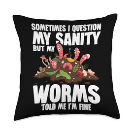 Vermicomposting Bin Composter Worm Farming Worm Composting Throw Pillow