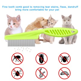 Lamoutor 7Pcs Pet Flea Comb Fine Tooth Comb and Pet Stainless Steel Combs for Dogs Cats Pet