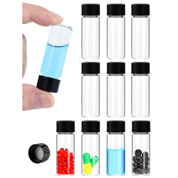 COTOM 4ml Fläschchen Transparente Probenahme Glasflaschen mit Schraubverschluss Lecksichere Probe