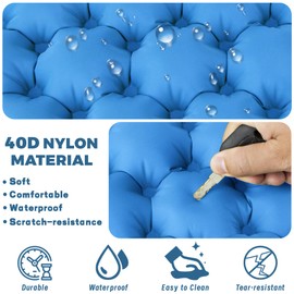 EULANT Inflatable Camping Seat Cushion, Waterproof Hand Press Air Cushion, Ultralight Travel Cushion for Beach, Hiking, Fishing, Boating, or at Concerts, Grandstands, Beach, Lawn, Home and Office