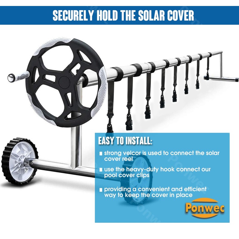 2024 Upgraded Pool Solar Cover Reel Straps,18 Pcs Including 6