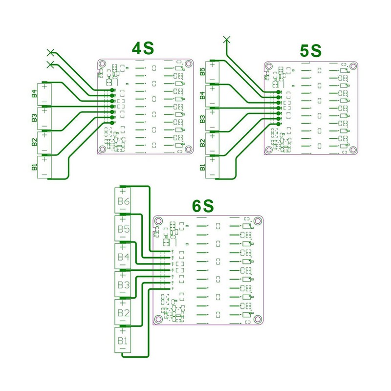 4‑6S 5A Active Battery Balancer for Lifepo4 Lipo Lto Energy