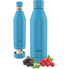 The Clean Hydration Co, Canteen 17, Easy to Clean Vacuum Insulated Stainless Steel Water Bottle with Removable Bottom Cap (Aqua)