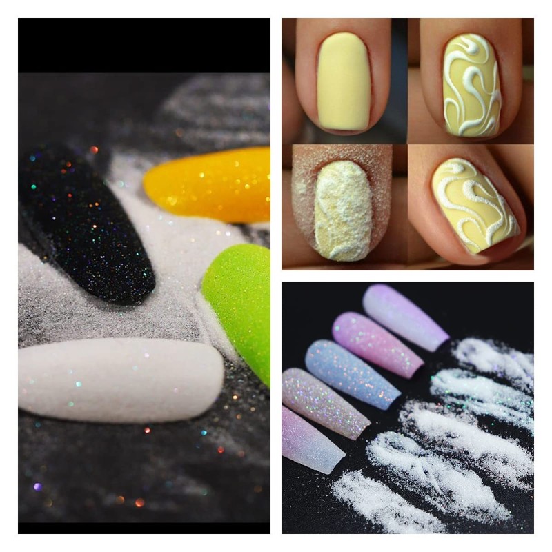 10g 0.2mm Shimmer White Rainbow Nail Glitter Holographic Shining Sugar