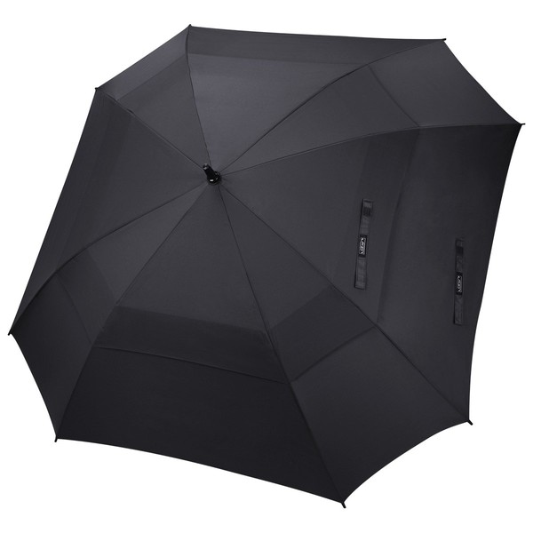 G4Free Extra Large Golf Umbrella 68 Inch Vented Square Umbrella Windproof Auto Open Double Canopy Oversized Stick Umbrella(Black)