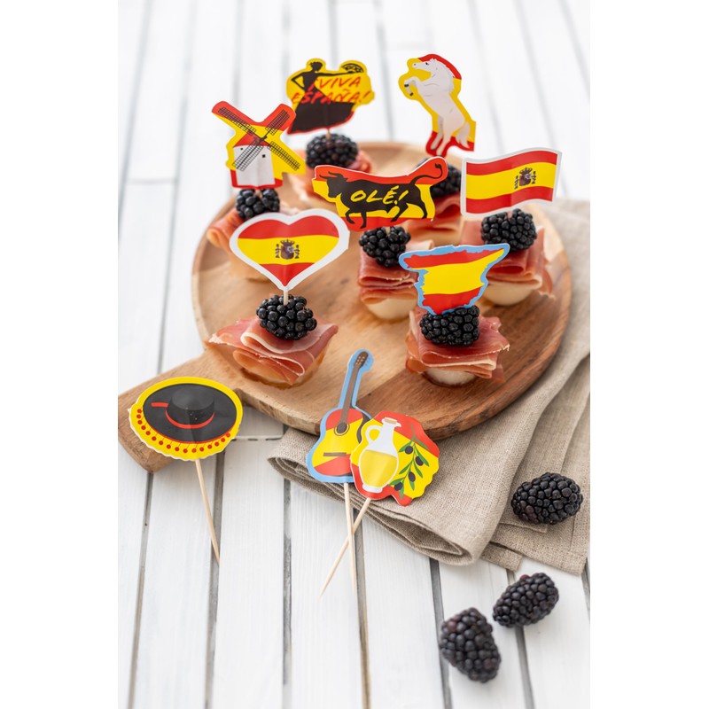 Spain Madrid Muffin Picks for Country Party Decoration and Theme