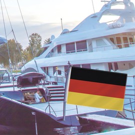 Germany Small Flag,12×18 Inch Two Layer Fabric Small Banner,1×1.5 FT German Nautical Decor,Mini Digital Printed 150D Polyester Banner With Brass Grommet