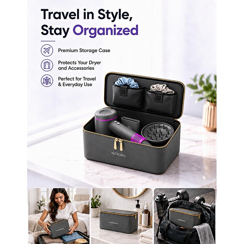 NUTROMO Hair Dryer with Carry Case, 3 Min Fast Drying-160000