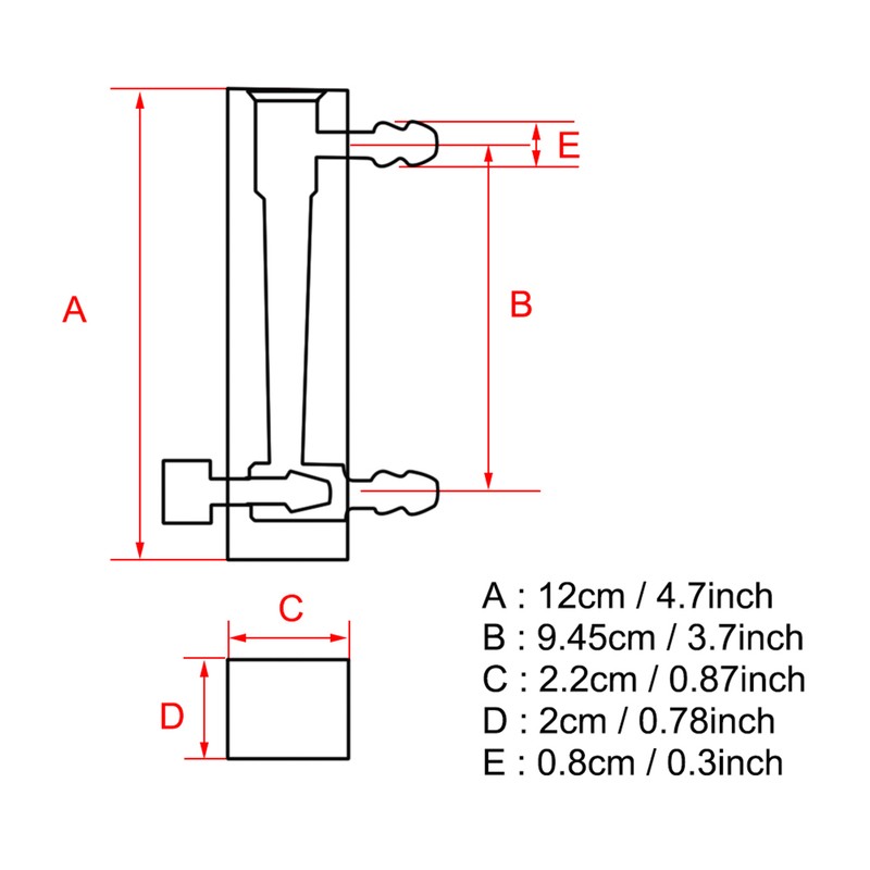 LZQ‑7 Flowmeter 1‑10LPM Flow Meter with Control Valve for Oxygen/Air/Gas