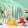 100 Sets 12 oz Clear Slushie Cups with Dome Lids