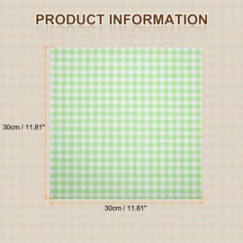 HARFINGTON 300pcs Square Checkered Wax Paper Sheets 11.81" x 11.81" Oil-absorbing Dry Food Wrapping Paper for Sandwich Baking Paper Liners Picnic Basket Bread Hamburger Wrap Kitchen, Green