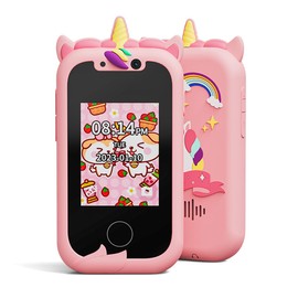 Xinyee Kids Toy Phone for 3-12 Year Old Girls/Boys - Toddler Touchscreen Learning Toy With Camera, Video and 512MB Card - Pink