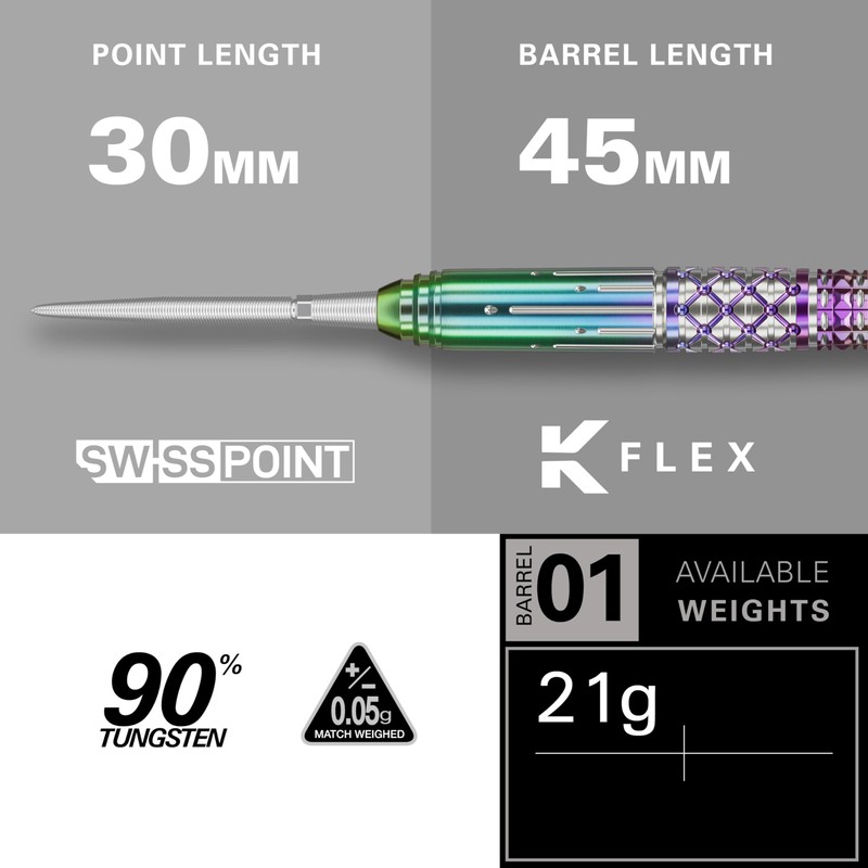 Target CATHY LEUNG CHARIS GEN-4 90% 21G SP STEEL TIP