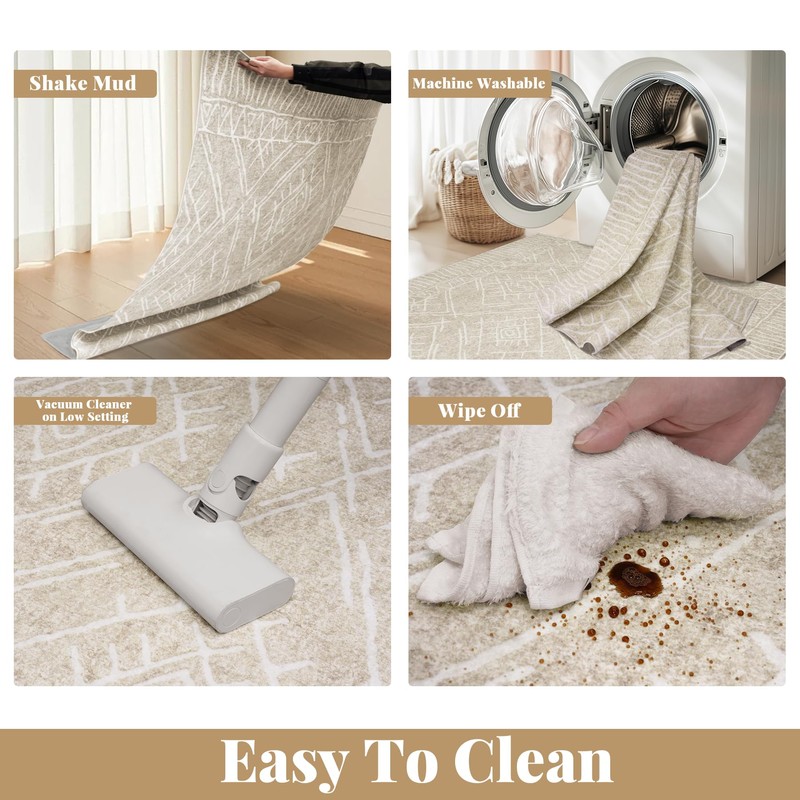 5x7 Area Rug for Living Room : Washable Rug Modern