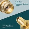 GASPRO 1LB Propane Adapter Fitting, 1''-20 Male Throwaway Cylinder to