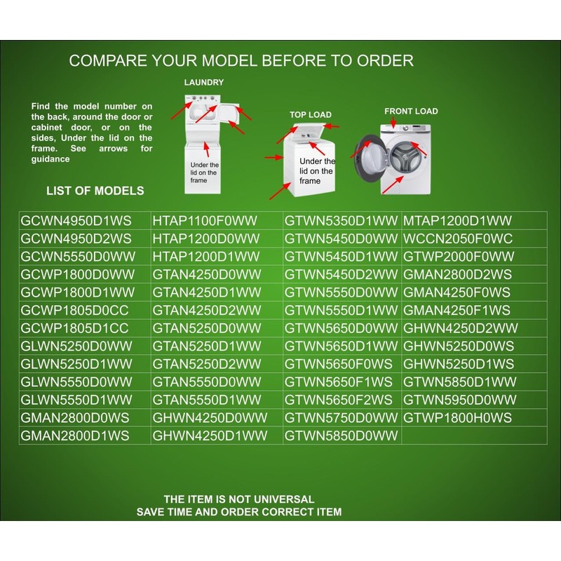 GSPUSA CK14033, DP035-043 Washer Water Drain Pump Motor 175D3834P008-5 3/4"