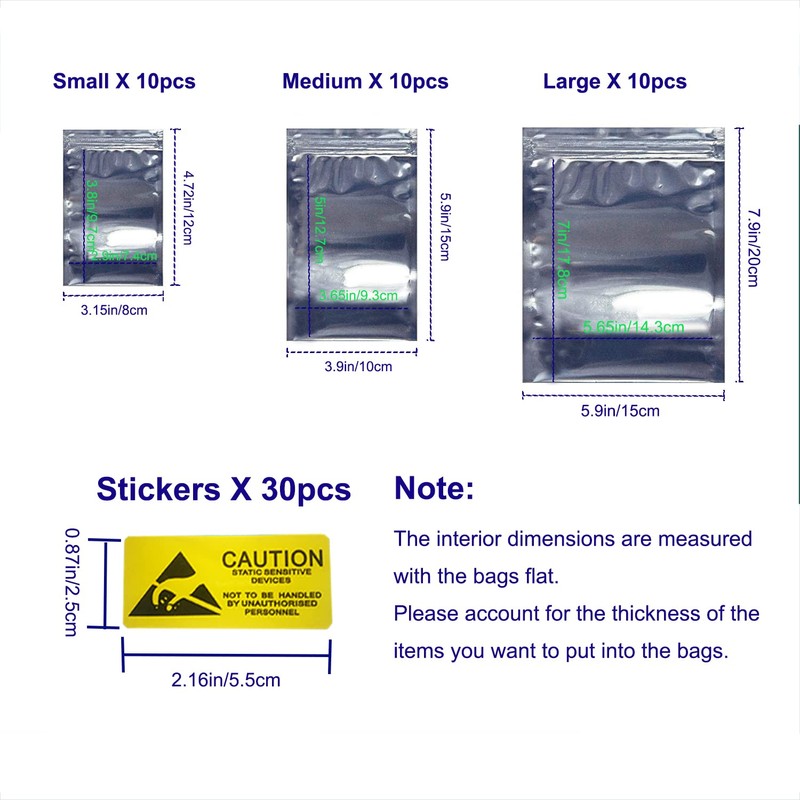 Antistatic Bags ESD Shielding Bag with Anti-Static Labels for Hard