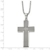 IceCarats Stainless Steel Black Diamond Holy Cross Necklace Religious Pendant